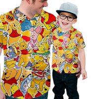 Winnie The Pooh Muška košulja simpatična atraktivna animacija Print Top za mlade za zabavu