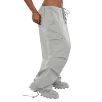 Ženske vrećaste hlače visokog struka Y2K široka noga za nogu plus veličine dečka Cargo Jeans Streetwear