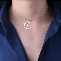 Ogrlica od sušenog cvijeća Ručno izrađena prirodna sušena cvjetna drolja ljepila mjesec shpape ogrlica