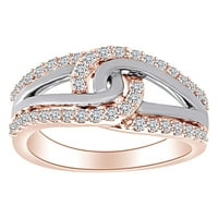 Carat okrugli oblik bijeli prirodni dijamantni gnojni prsten u 10K dva tona zlata - veličine-8