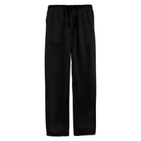 Xinqinghao Lounge Hlače Muški ljetni novi stil i moderne čiste pamučne i posteljine pantalone Crna hlače