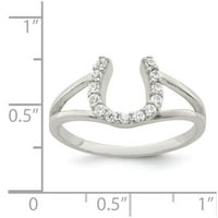 Bijeli sterling srebrni prsten za prsten tema s temama kubika cirkonia cz