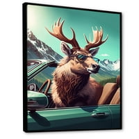 Art DesimanArt Brown Elk nose sunčane naočale u sportovima Životinje jelena uokvirena zidna umjetnost