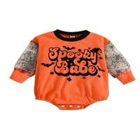 Dječja dječaka dječja dječaka Halloween Outfit bundeve dukserice za prevelikoj rub s rubble rumper džemper
