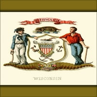 Poster Galerije 24 X36 , državni grb Wisconsin