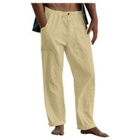 Mens casual jogger muške hlače elastična struka navlaka za labavu pamučnu plažu sa džepovima casual