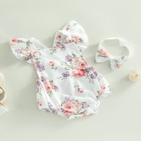 GENUISKIDS NOVOCERN BABY Girl Cvjetni romper mjeseci Dojenčad za dojenčad Ruffles Flyeves Bodysuits