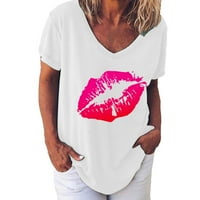Bluze za žene Dressy Ležerni pulover Print V-izrez Majica kratkih rukava Tee The Funny Tops Cvjetna