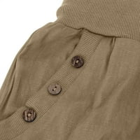 Inleife ženska kapris za ljetnu modu ženske ležerne pune boje elastične labave hlače ravno široke pantalone