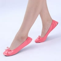 Žene Sklopivi prenosivi putni balet s ravne roll papuče cipele za plesne partijske cipele vruće ružičaste