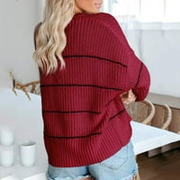 Symoid Womens džemper kapljice - Knit Cardigans Stripe labav Slouchy preveliki omotač Chunky džemper