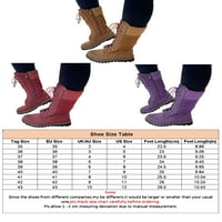 Zodanni Ženske cipele čipke up up up usred čizama s srednjim čizmama, ravne zimske čizme dame ženske