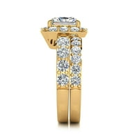 Superjeweler Carat Princess Oblik Diamond Bridal set u karatu žuto zlato za žene