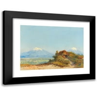 MA Friedrich Rabes Crna modernog uokvirenog muzeja Art Print pod nazivom - Sicilijanski pejzaž, Etna