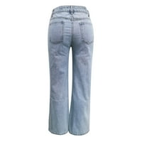 Ženske traperice Women plus veličine Jeans Pant casual rupe traperice patentne pantalone široke pantalone
