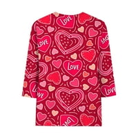 Valentines Dnevne košulje za žene rukav vrhovi slatkih crewneck teas crumsy casual grafički bluze labave