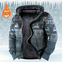 Zimska dizajnerska jakna Grafički debeli runo Hood obložen otac poklonima Birthday Božićni poklon