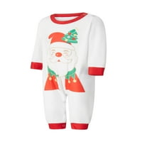 Božićne pidžame za obitelj Santa Claus Print Tops i pantalone