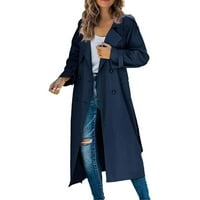 Huaai kaputi za žene Ženski kaput dugačak dvostruki jesen modni klasični rever Slim Overcoat vanjska