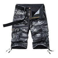 Muške na otvorenom Teretne kratke hlače Multi džepne kratke hlače sa remenom klasični ispis opušteni fit planinarski ribolovni šorc