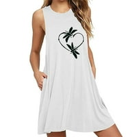 Žene Ljetne haljine Ležerne prilike od tiskane bez rukava FIT LINE Džepne haljine za plažu