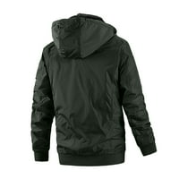 Zunfeo jakna za muškarce Cleariance- Anorak zatvarač opušteno fit Solid s kapuljačom Turtleneck casual