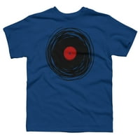Spinning sa vinil zapisom - retro muzika DJ Boys Royal Blue Graphic Tee - Dizajn ljudi M