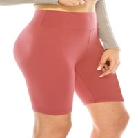 Ženski 8 High Squik mekani atletski joga kratke hlače Coral plus veličina