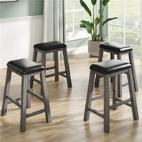 Visinor Trpesni stol od 5, Counter Visina Stol za drvo W Tapacirana stolica, bar stol i stolice set