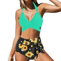 Ženska ljetna kuća za odmor Bikini Visoko struk Suncokret kupaći kostim Split Pool Poklopac za dječake