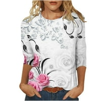 Ženska bluza s rukavima, Ženski vrhovi Jesen tiskani etnički stil Boho ljetni bluza rukav bluze za krajeve