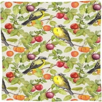 Voće i ptice runo bacaju pokrivač ultra mekani ugodan ukrasni flanel pokrivač cijela sezona za kućni