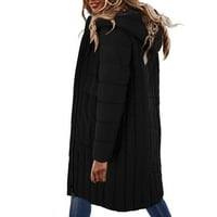 Zimska zgušnjavanje srednje dužine kapuljača sa kapuljačom od kapuljače od kapuljače pamučne jakne žene
