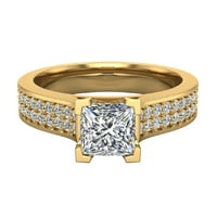 SOLITAIRE Diamond Angažman prstenovi za žene Princess Cut Diamond Ring 1. CT TW 14K Zlato