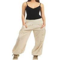Avamo Solid Boja duge hlače Women plus veličine Široke pantalone za noge sa džepovima Lose FIT Harem