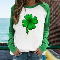 CLLIOS St. Patrickove majice za žene Ležerne prilike s dugim rukavima Grafički grafički tee irski posadni