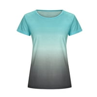 Pntutb Ženske majice, ženska casual gradijentna boja kratkih rukava Thirt bluza tunika