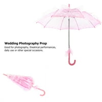Ručno rađena čipka Parasol, mladenka čipka pamučni kišobran, vjenčana mladenka dame zabava ukras za ples Ples Fotografija rekvizita [ružičasta]
