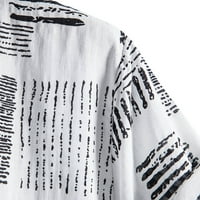 Majica Labakihah za muškarce Muška modna ležerna pruga Print s kratkim rukavima Dugme za spuštanje bluza