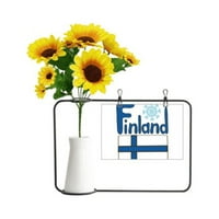 Finska nacionalna zastava Plavi uzorak umjetna suncokret vaze Blassavna karta