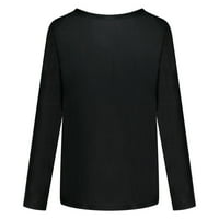 Ženski pulover dugih rukava na vrhu kauzalne labave košulje Henley Ljetna mačka ispisa bluza o-vratu