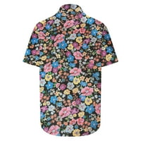 TUPHREGYOW ženski trendy casual labav vrhovi klirens kratki rukav odjeća COMFY mekani cvjetni vrat plus