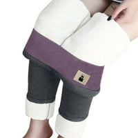 Lolmot High Struk gamaše za žene Fleece obložene zimske tople rastezmerne termalne sportske hlače od