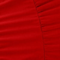 Ženske oblače sa čvrstim okruglim izrezom A-line srednje dužine Ležerne prilike kratkih rukava Crvena