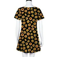 Cleance u iznosu od $ Charella ženska ravna haljina kratkih rukava Ljetni cvjetni suncokret Ispis uzorkovao