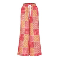 Teretne pantalone za žene Dukserice Žene široke noge Solid Boolosne hlače visoke struke, crvena, l