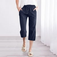Teretne hlače Žene Strungtene modne žene modne ležerne džepne kantalne pantalone za crtanje u boji