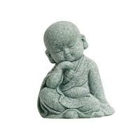 HonRane Buddha statue Kolekcionarni umjetnički kineski stil crtani ukrasni medijacija slatka mala monk