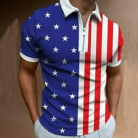 Muške polo majice muško ljeto američka zastava tiskana majica Okrenite kratkim rukavima kratkih rukava
