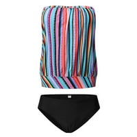 Kupaći kostimi za žene, AXXD Dvije postavljene kupaće kostim Stripe Print Tummy Courping Wimbower odjeća